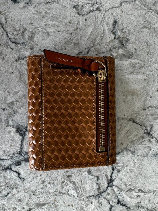 Dooney and Bourke Blue and Faux Wicker Purse and Wallet - Picture 7 of 10